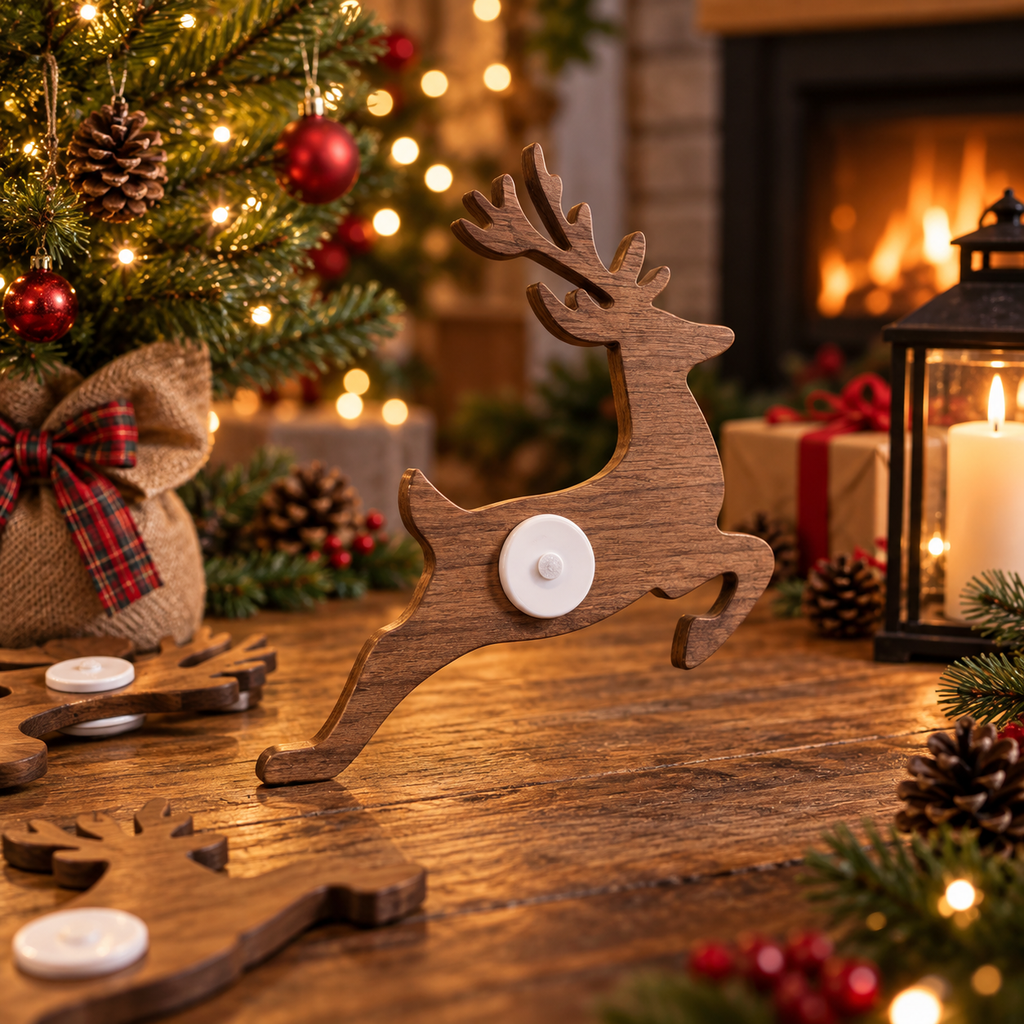 MerryRein reindeer arrangement with warm backlighting